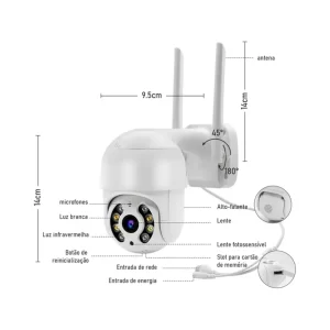 Câmera IP Sem Fio de Segurança Externa IP66